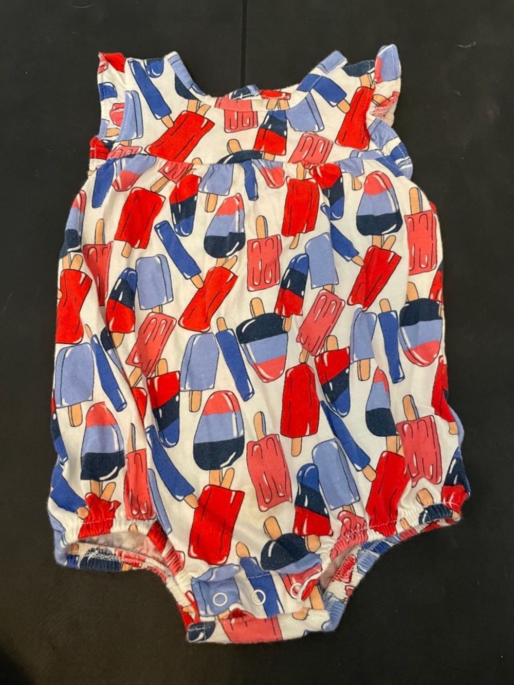 Old Navy Baby Girl Popsicle Print Romper - Red, Blue, White Size 6-12M